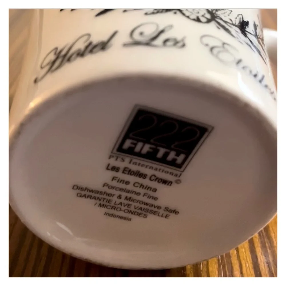 222 Fifth "Les Etoiles Crown" Porcelain Coffee/Tea Mug - Picture 6 of 10